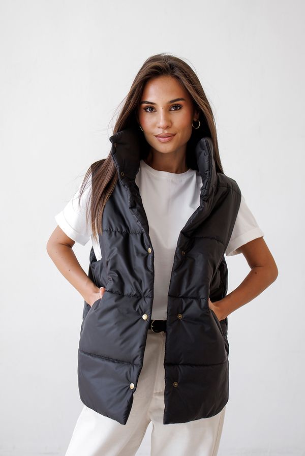 Жилет женский утеплённый черный - фото 2