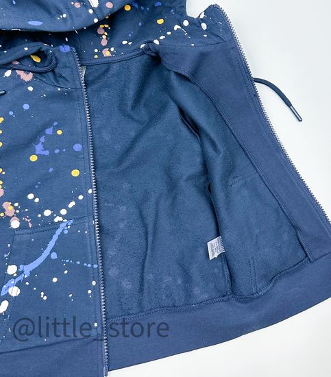 Толстовка на молнии из футера "Космические брызги" индиго