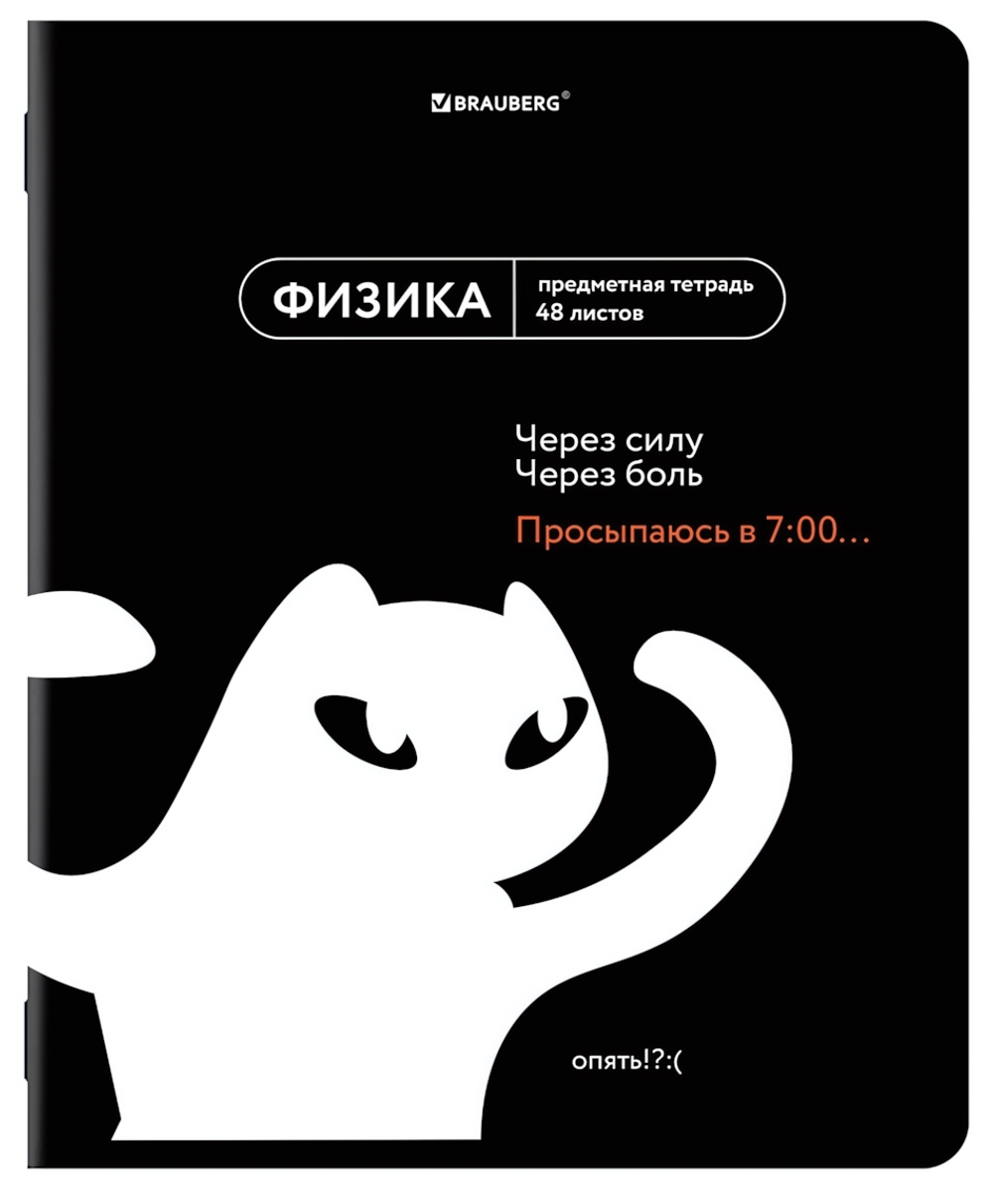 Тетрадь предмет. А5 48л. клетка "Мемы" Физика twin лак, подсказки (BRAUBERG)