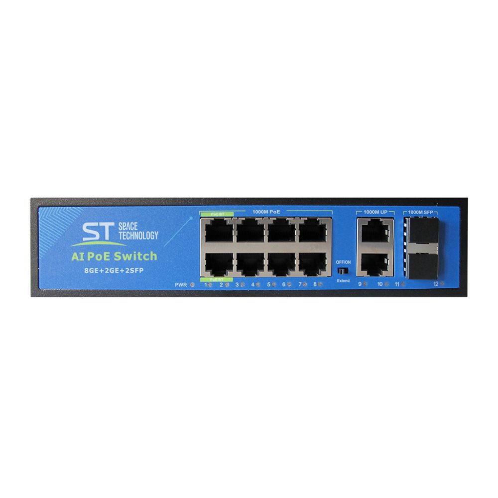 Коммутатор на 8 PoE портов ST-S814POE (8G/2G/2S/150W/АB/2BT) PRO