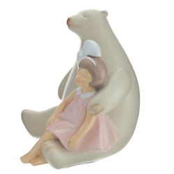 GAEM Фигурка декоративная "Девочка с медведем", L11 W11 H12 см