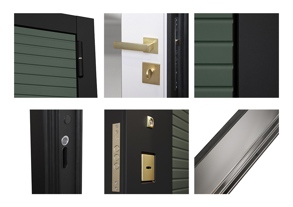 Стальная дверь "Сингапур" с зеркалом. Заказная модель.