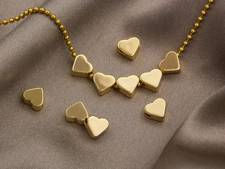 Мини-бусины Сердце 6х7мм (10 штук)