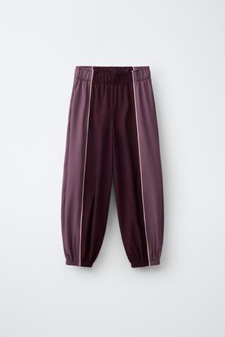 ZARA ВЫСОКОТЕХНОЛОГИЧНЫЕ БРЮКИ-ДЖОГГЕРЫ GYM, БОРДОВЫЙ