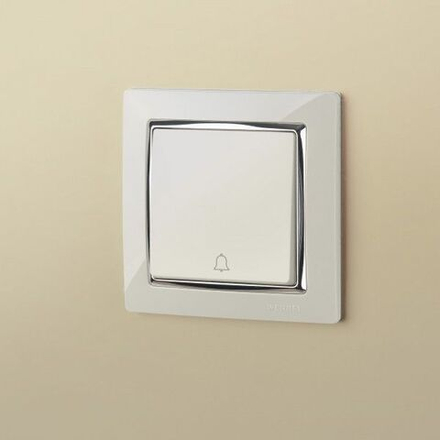 Рамка на 1 пост Snabb (слоновая кость/хром)