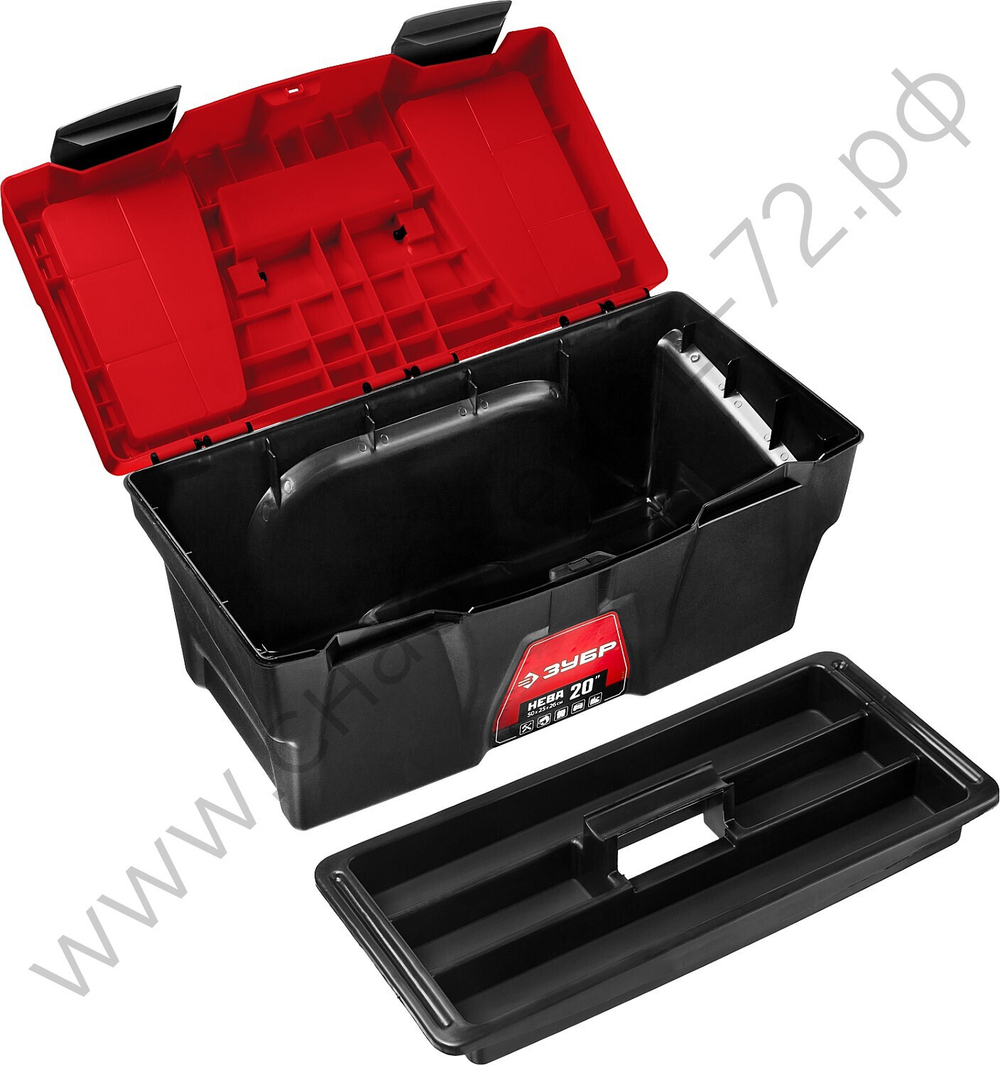 ЗУБР НЕВА-20, 500 х 250 х 260 мм, (20″), пластиковый ящик для инструментов (38323-20)