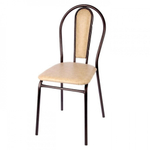 Стул металлический с мягкой спинкой (антик медь, бежевый)