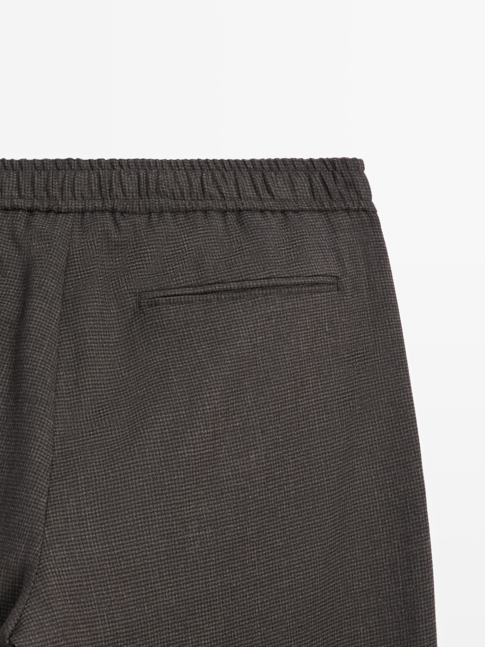 Massimo Dutti Брюки из шерстяной смеси с узором «гусиная лапка», коричневый