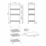 Этажерка "Ладья-34КС" офисно-бытовая 3 яруса+столик, металл, белая, 44,5х30х84 см, Э 357 Б