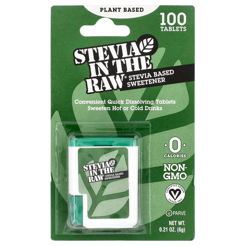 In the Raw, Stevia In The Raw®, подсластитель на основе стевии, 100 таблеток, 6 г (0,21 унции)