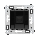 Компьютерная розетка RJ-45 без шторки в стену, кат.5е одинарная, "Avanti", "Черный квадрат"