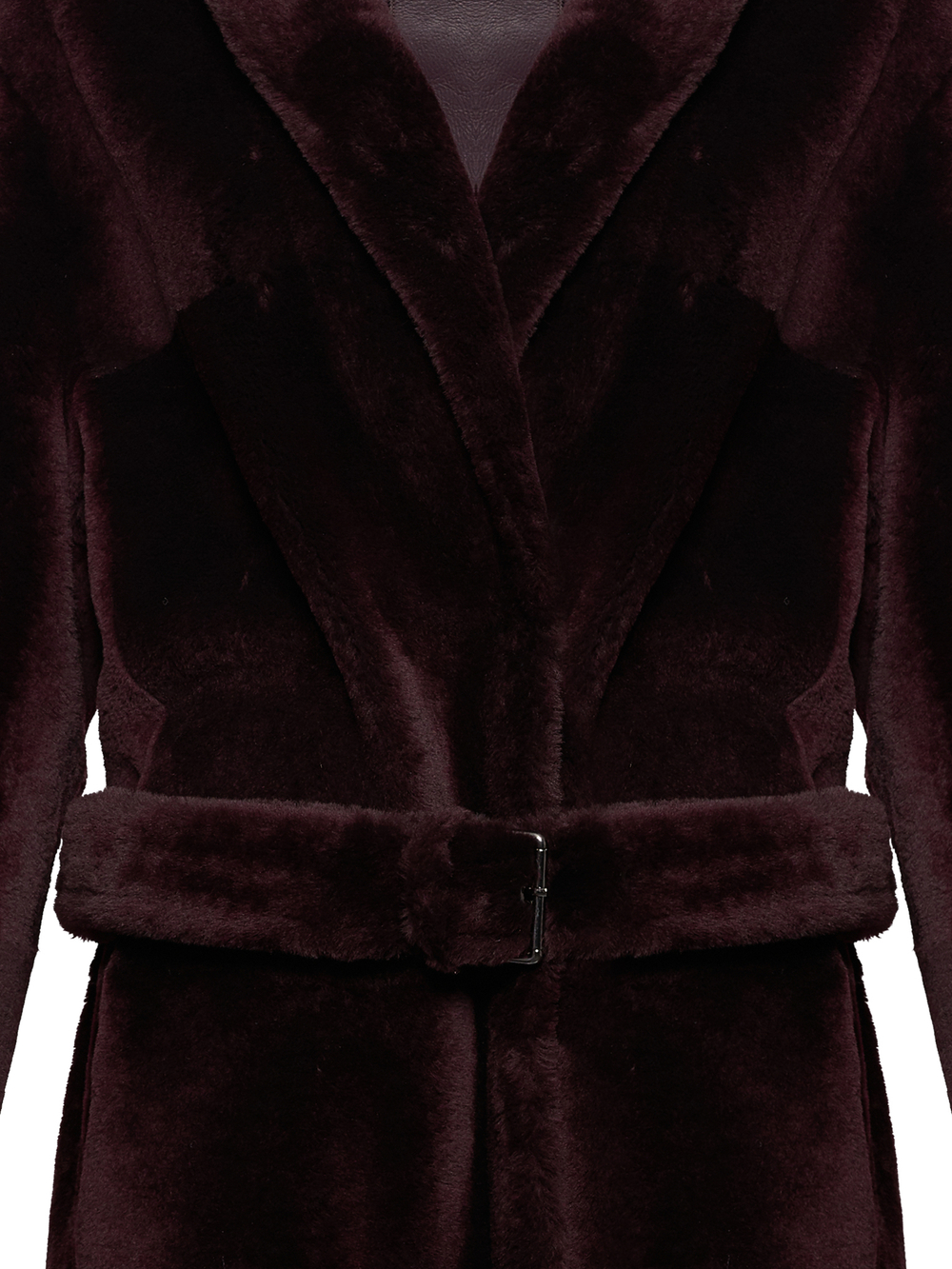 Двусторонняя дубленка из овчины в цвете бордо