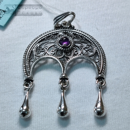 Подвеска "Лунница" Царевна с аметистом