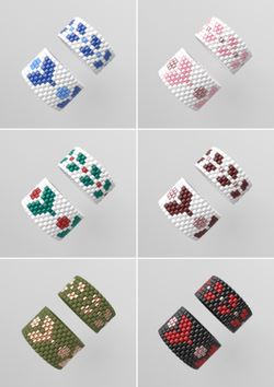 Схема кольца из бисера, узор PEYOTE, мозаичное плетение, четный счет, узор пейот из Miyuki Delica 11/0, файл PDF, RING_443