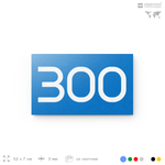 Номер на дверь 300, табличка на дверь для офиса, квартиры, кабинета, аудитории, склада, голубая 120х70 мм, Айдентика Технолоджи