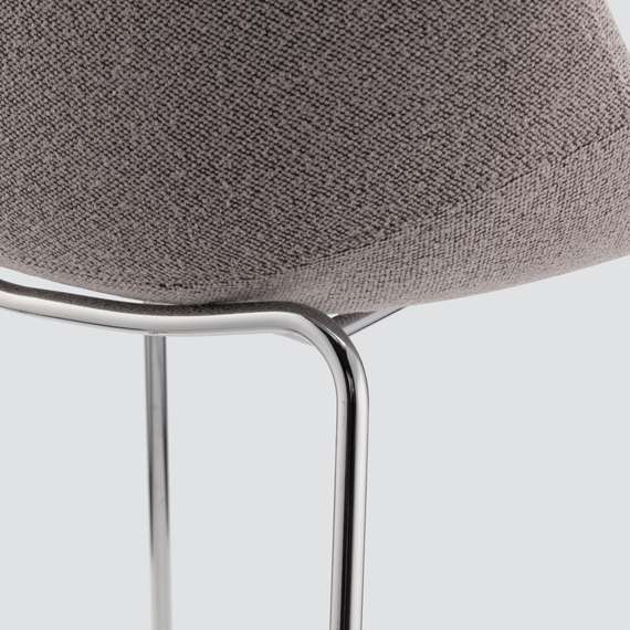 Полубарный стул Vid Soft 65 см, серый, ножки хром