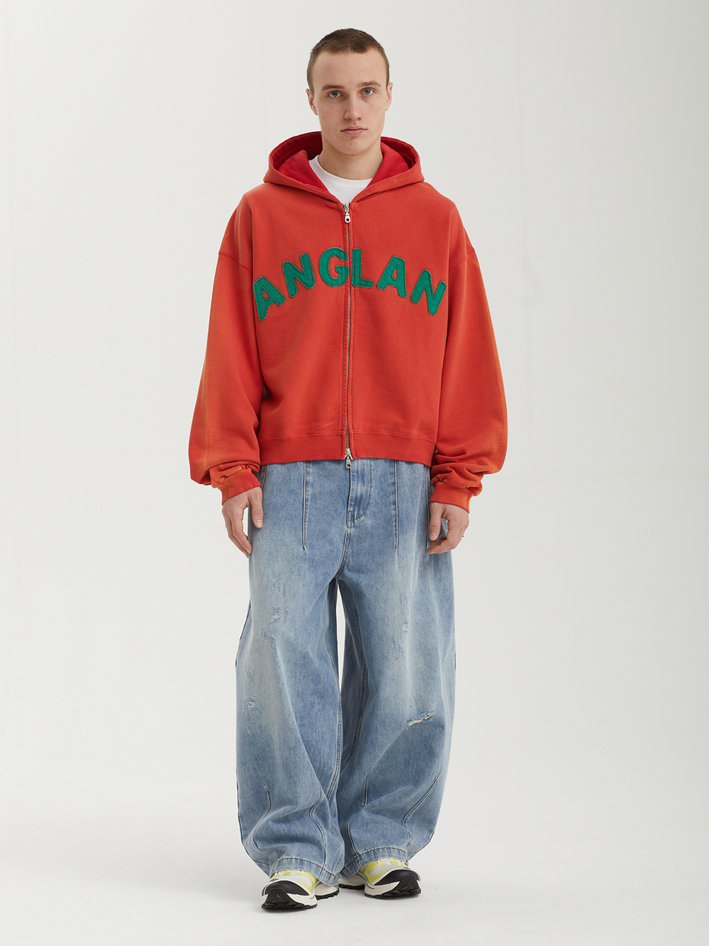 Мужская Толстовка Appliqué Zip-up Washed