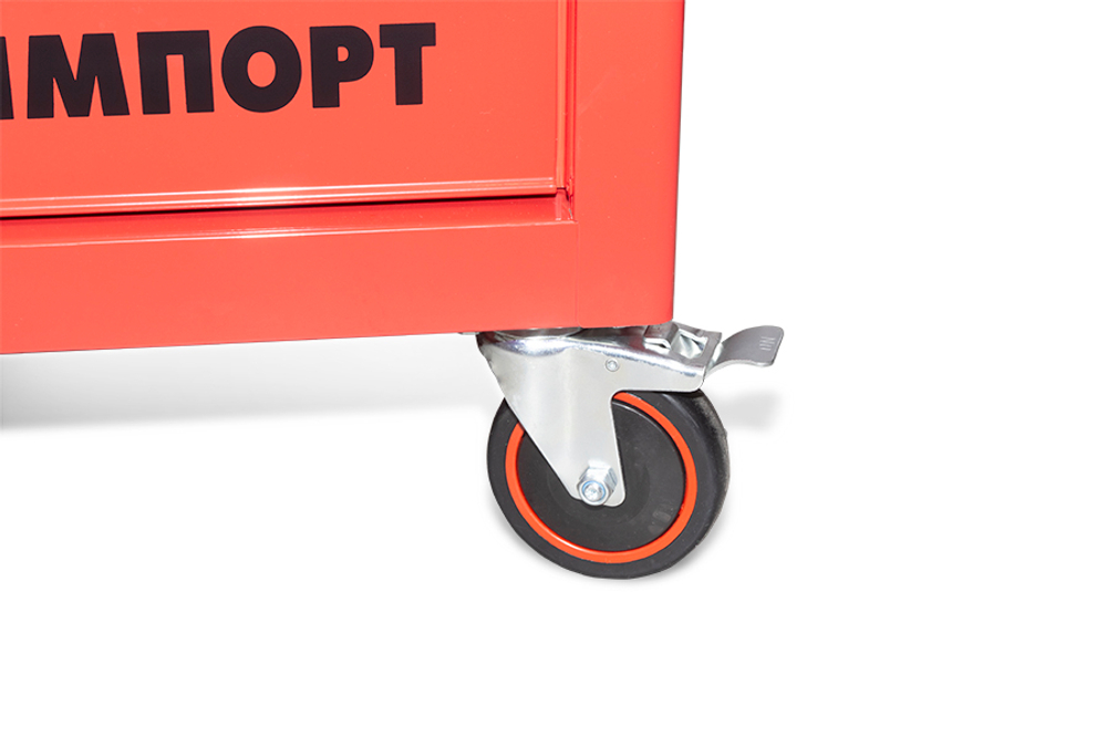 Тележка инструментальная КРАСНАЯ на колесах 5 ящиков BTD251