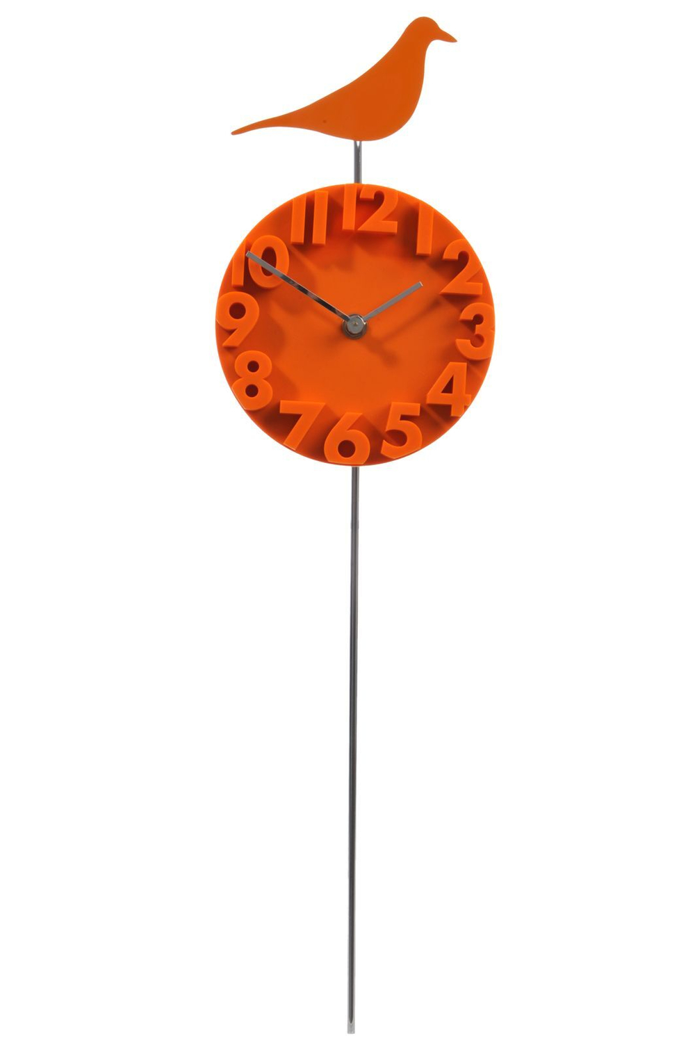 Часы настенные "Птичка" оранжевые 16х5,2х67см