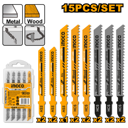 Набор пильных полотен для электролобзика INGCO JBT1501
