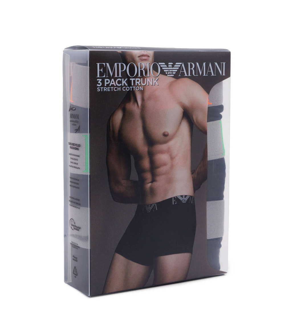 Трусики-боксеры 3шт. Emporio Armani - черный(111357 4R715)