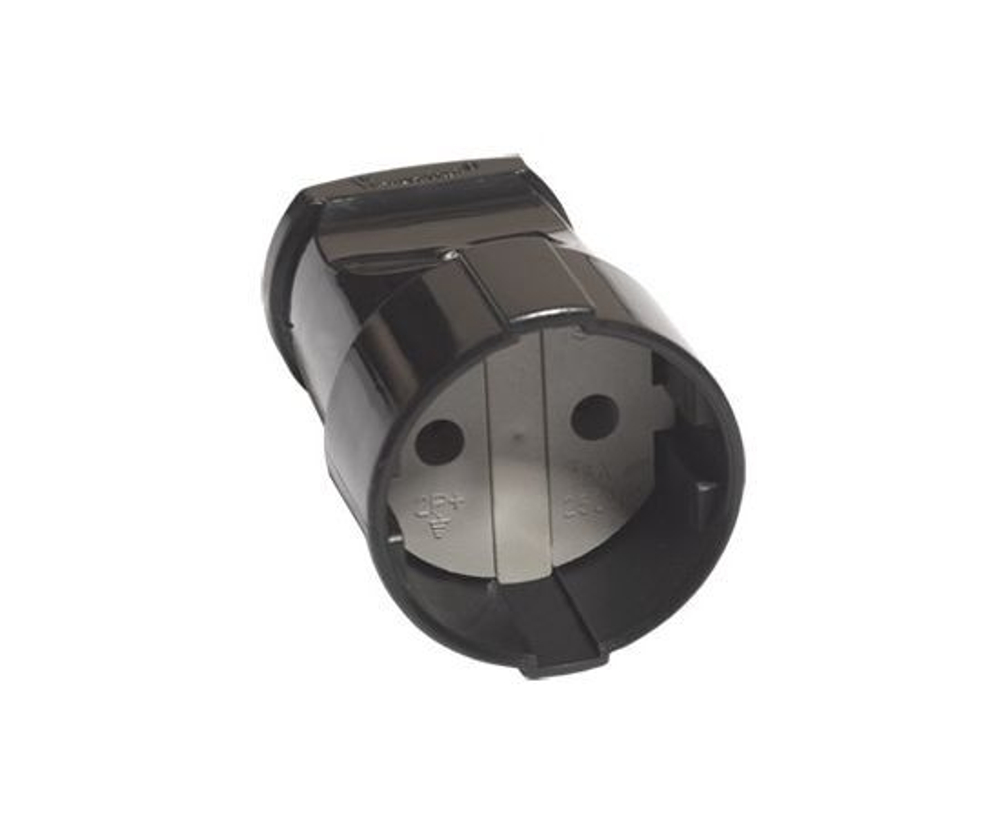 Штепсель 10А 250В (АБС-пластик, черный) АО115 UNIVersal