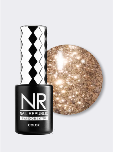 NR Night life Гель-лак 384 - Жидкий кристалл оранжевый, 10мл