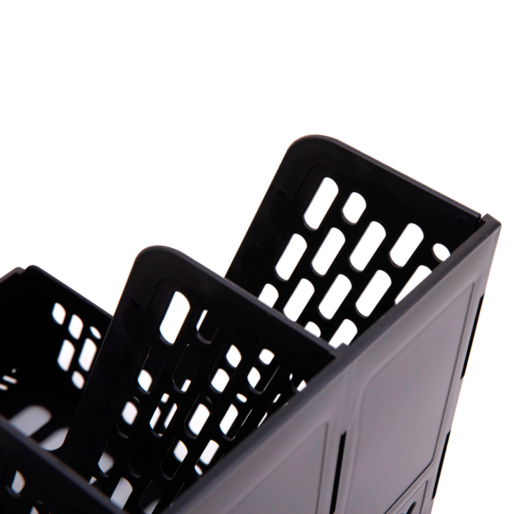 Лоток вертикальный DELI, 4 отделения, черный