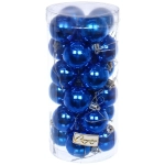 Новогодние шары 4 см (набор 24 шт) «Глянец», синий