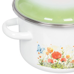 Кастрюля сталь, эмал, 2 л, с крыш, СтальЭмаль, Голландская белоснежная, 7RD161M, индукц