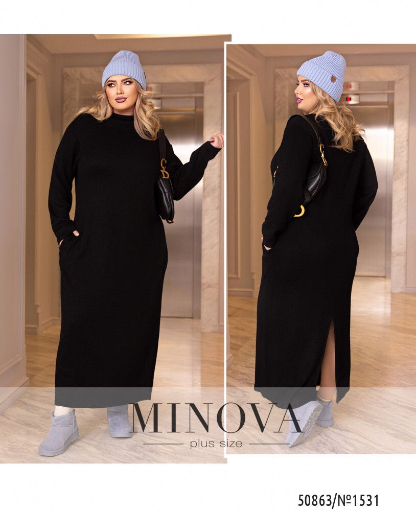 Платье 1531-черный Minova