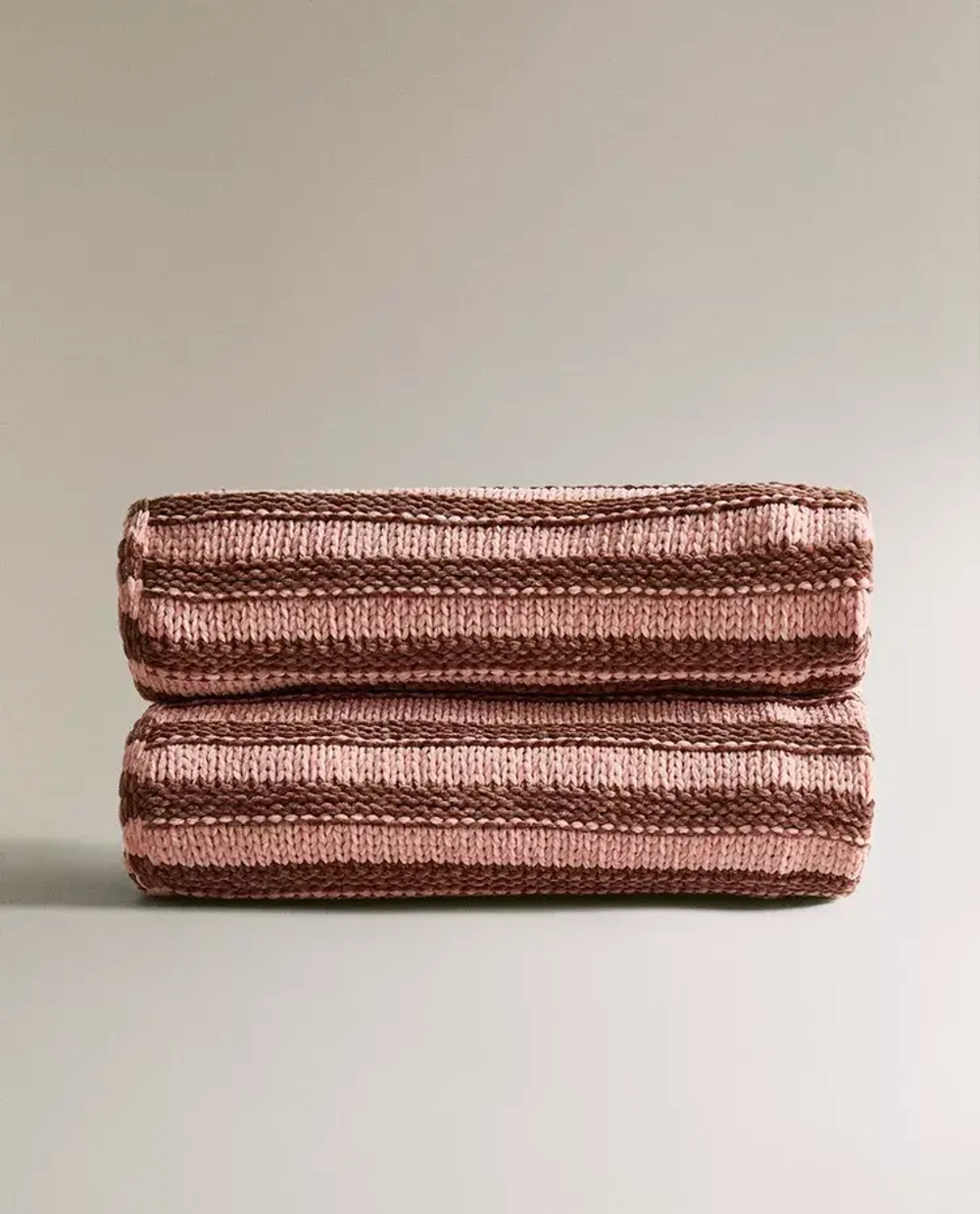 ZARA HOME ДЕТСКИЙ ПЛЕД В ПОЛОСКУ, РОЗОВЫЙ
