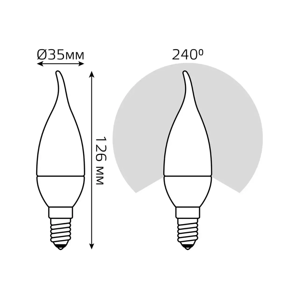 Лампа Gauss LED Свеча на ветру 9.5W E14 950lm 6500K 104101310
