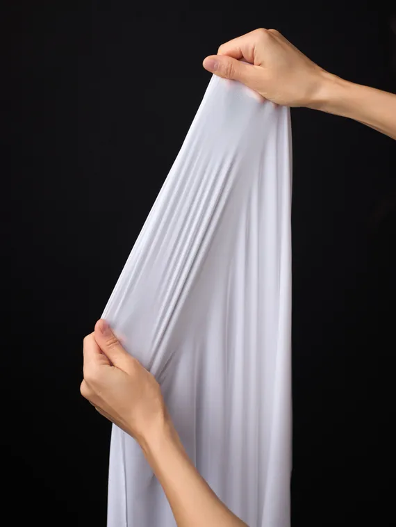 Микрофибра бельевая, эффект шелка, Турция, белый 001