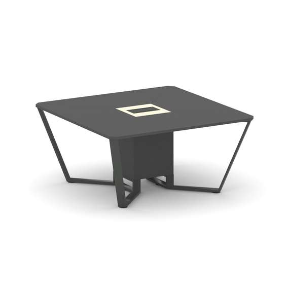 Steel Meet Стол переговорный квадратный KMK-PR.B.SP-08 Антрацит/Ваниль Глянец/Металл Антрацит 1600*1