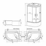 Душевая кабина Erlit Comfrot ER 3512TP 120х80 стекло матовое