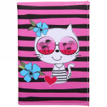 Обложка на паспорт «Travel», Котик в отпуске, 9,5*13см