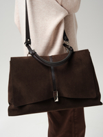 Замшевая сумка сэтчел Colette DBR 31349 черный каштан