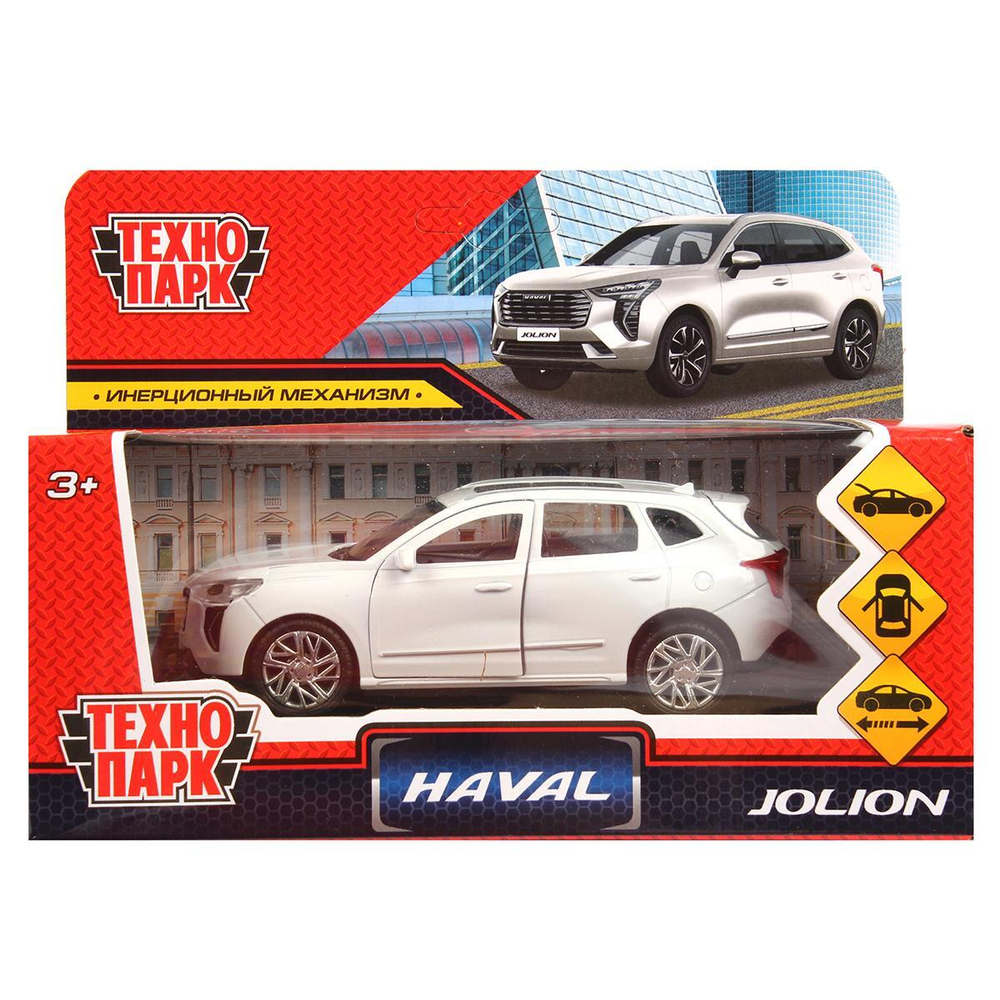 Модель ин. мет. "Haval Jolion" 12см, двери, багаж, белый, коробка JOLION-12-WH (Технопарк)