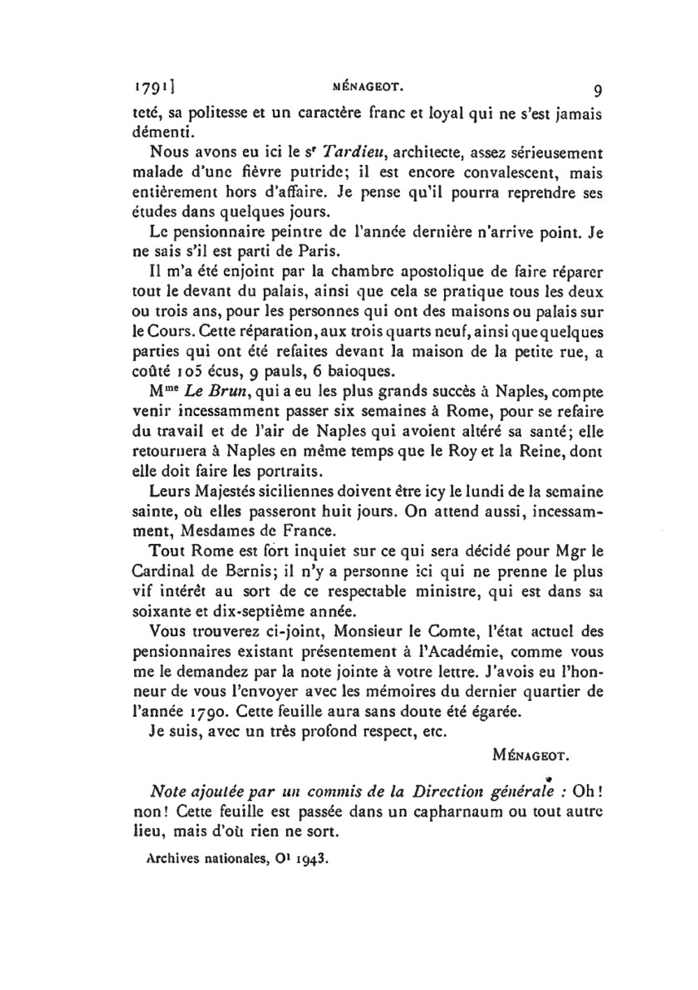 Correspondance des directeurs de l'Académie de France à Rome. Volume 16 1791 - 1797 | A. de Montaiglon