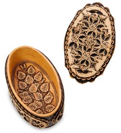 Народные промыслы BST-410 Шкатулка прорезная (береста, прорезная)