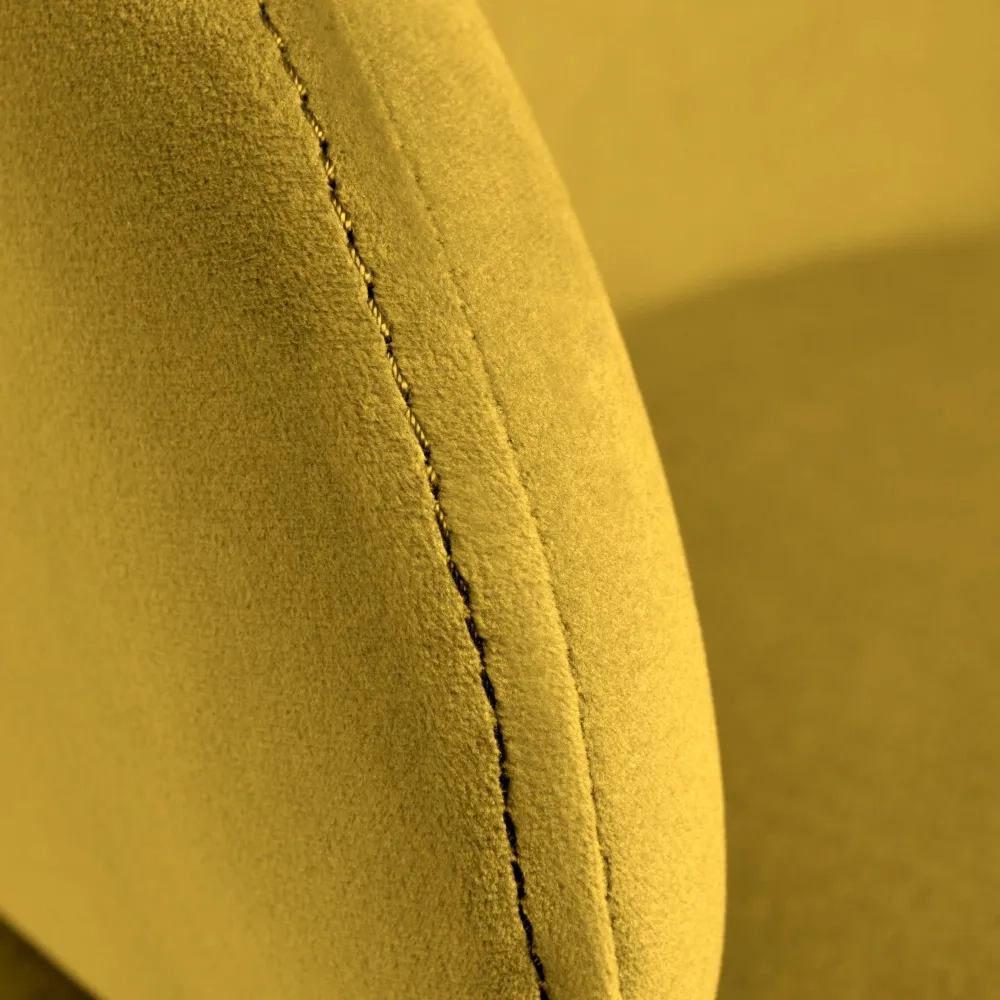 Стул-полукресло Emil горчичный с золотыми ножками