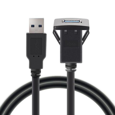 1-портовый встраиваемый удлинитель USB 3.0 прямоугольный на защёлках1m