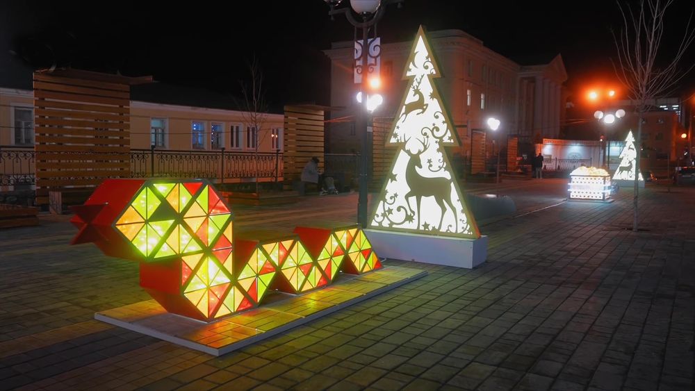 Скамейка "Змейка" световая