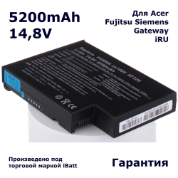 Аккумулятор iBatt 5200mAh, для Quanta 4UR18650F-2-QC-EW1 4UR18650F-2-QC-EW1G
