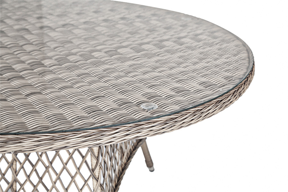 "Эспрессо" плетеный круглый стол, диаметр 150 см, цвет бежевый