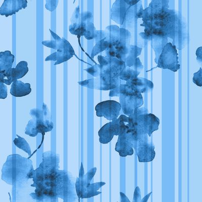 Синие цветы. Акварель