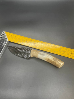 Обсидиановый нож с рукоятью из рога оленя 23 см