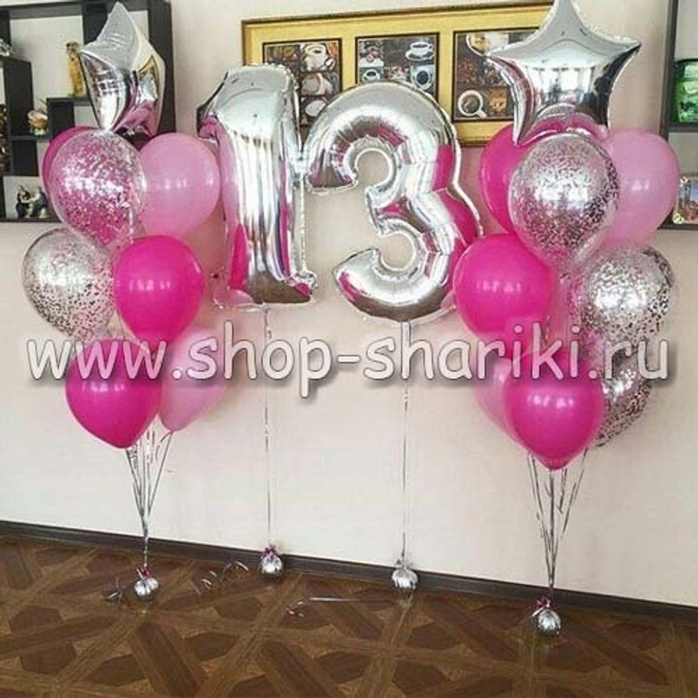 композиция из шаров 13 лет