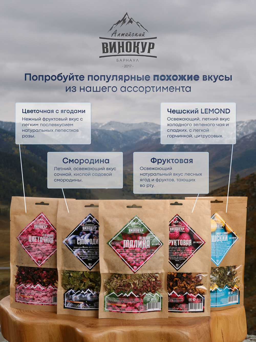 "Ледяная малина": набор специй для настойки